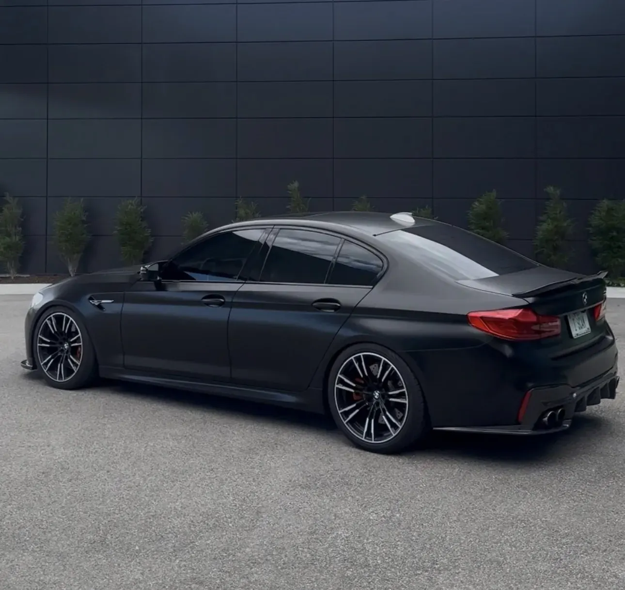 F90 M5 side profile in satin black