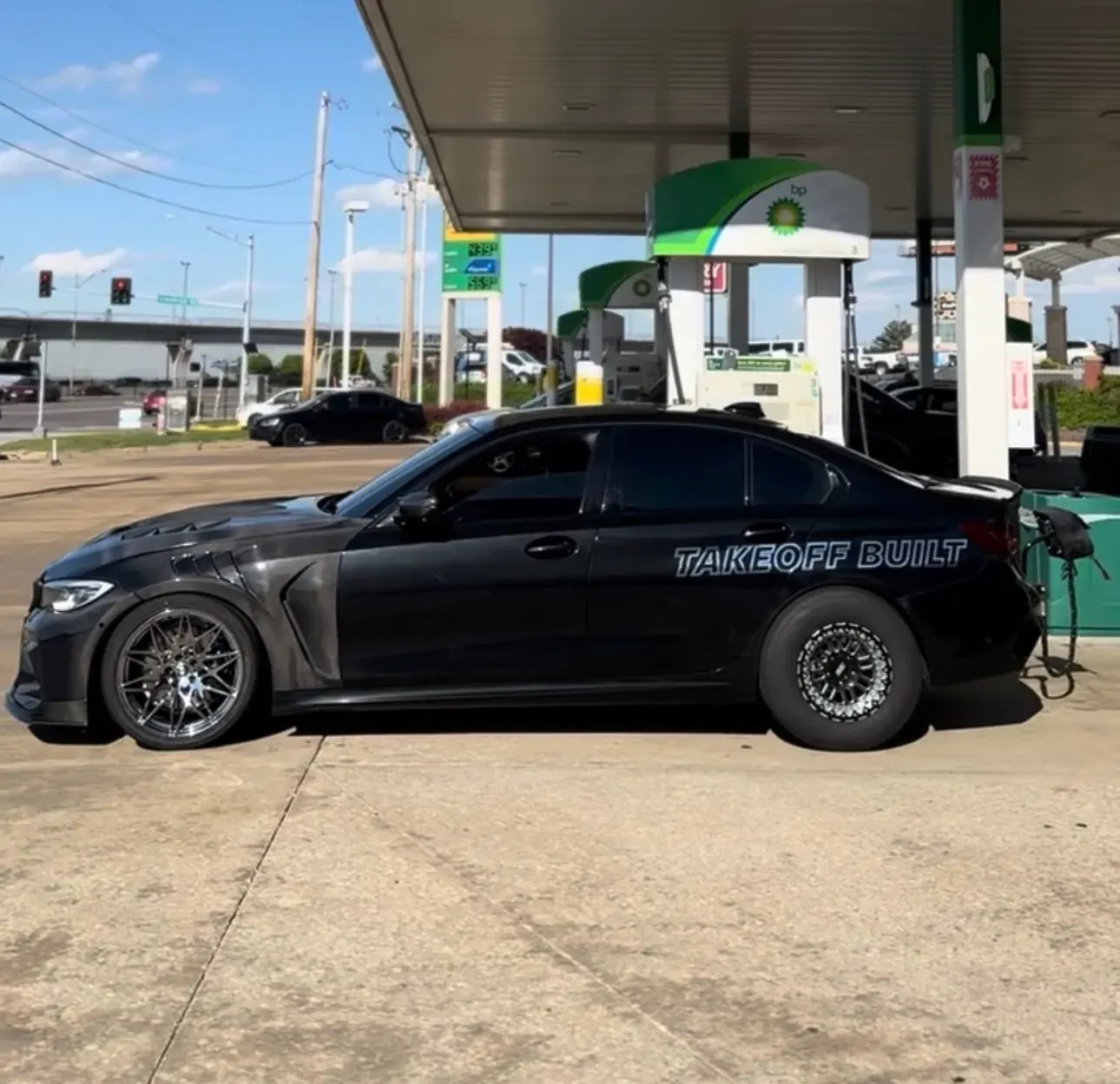 M340i side profile with Takeoff Built lettering
