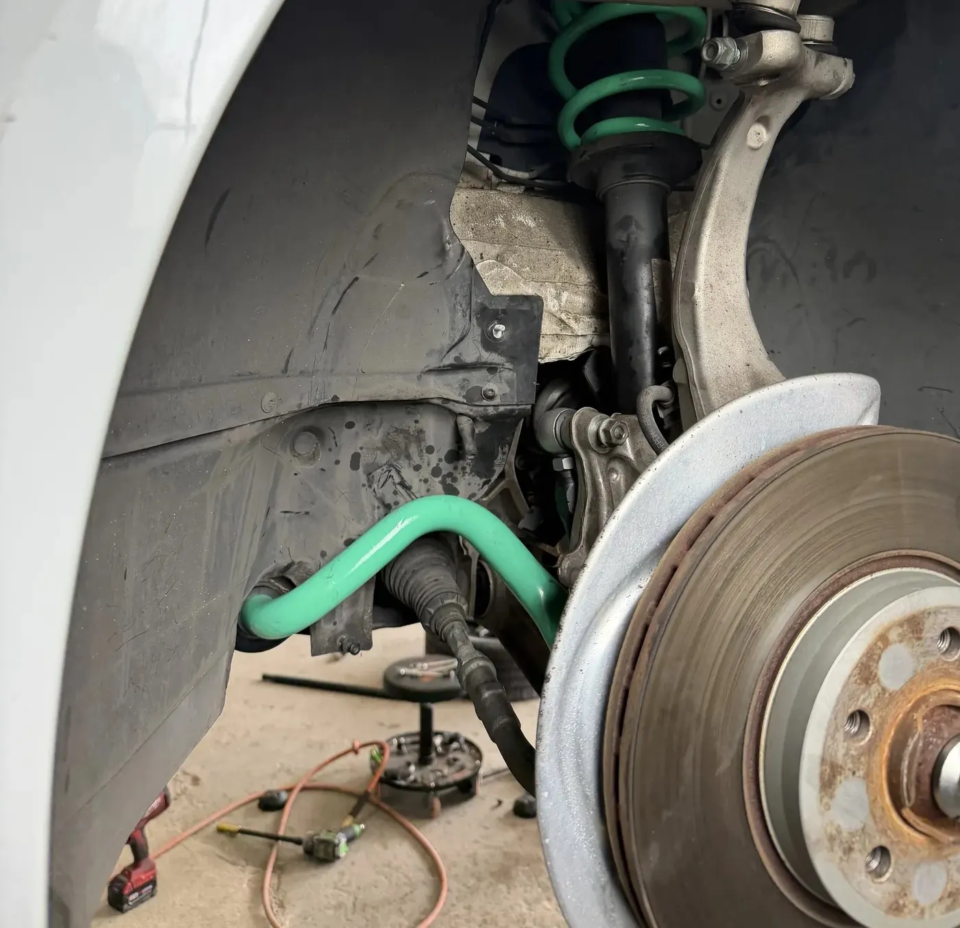 Suspension work with new springs and sway bar